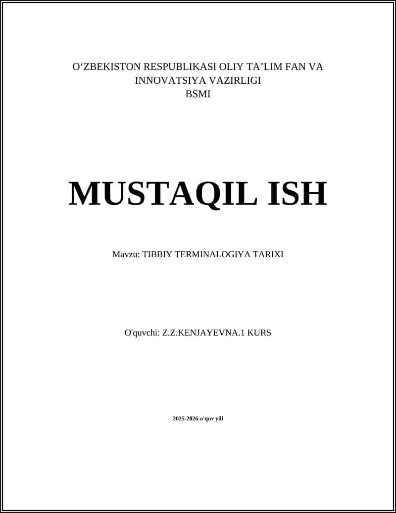 TIBBIY TERMINALOGIYA TARIXI 1