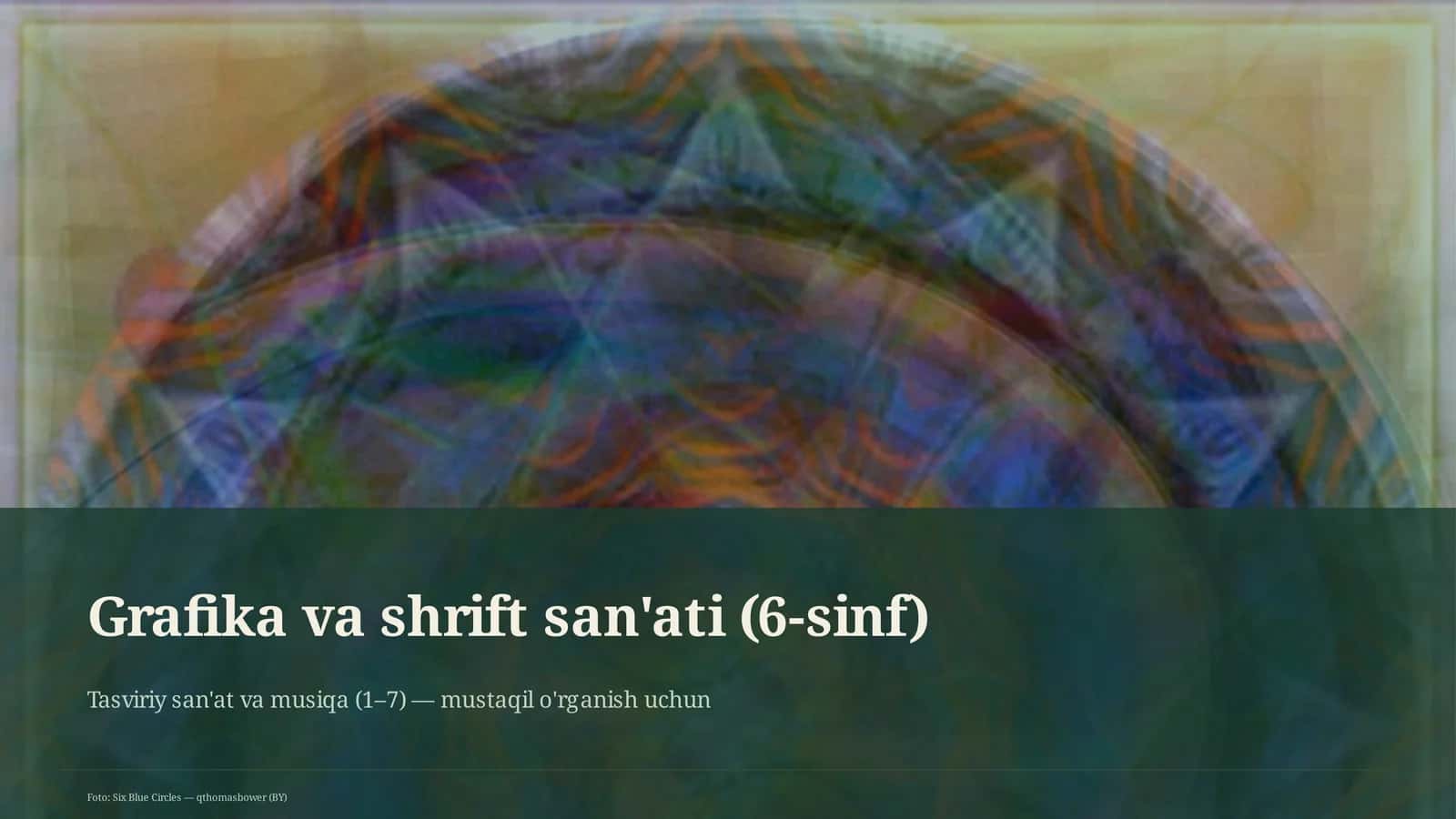 Grafika va shrift san'ati (6-sinf) 1