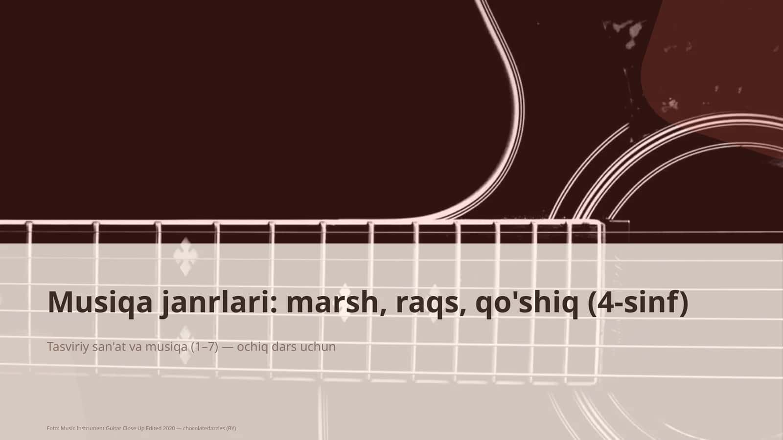 Musiqa janrlari: marsh, raqs, qo'shiq (4-sinf) 1