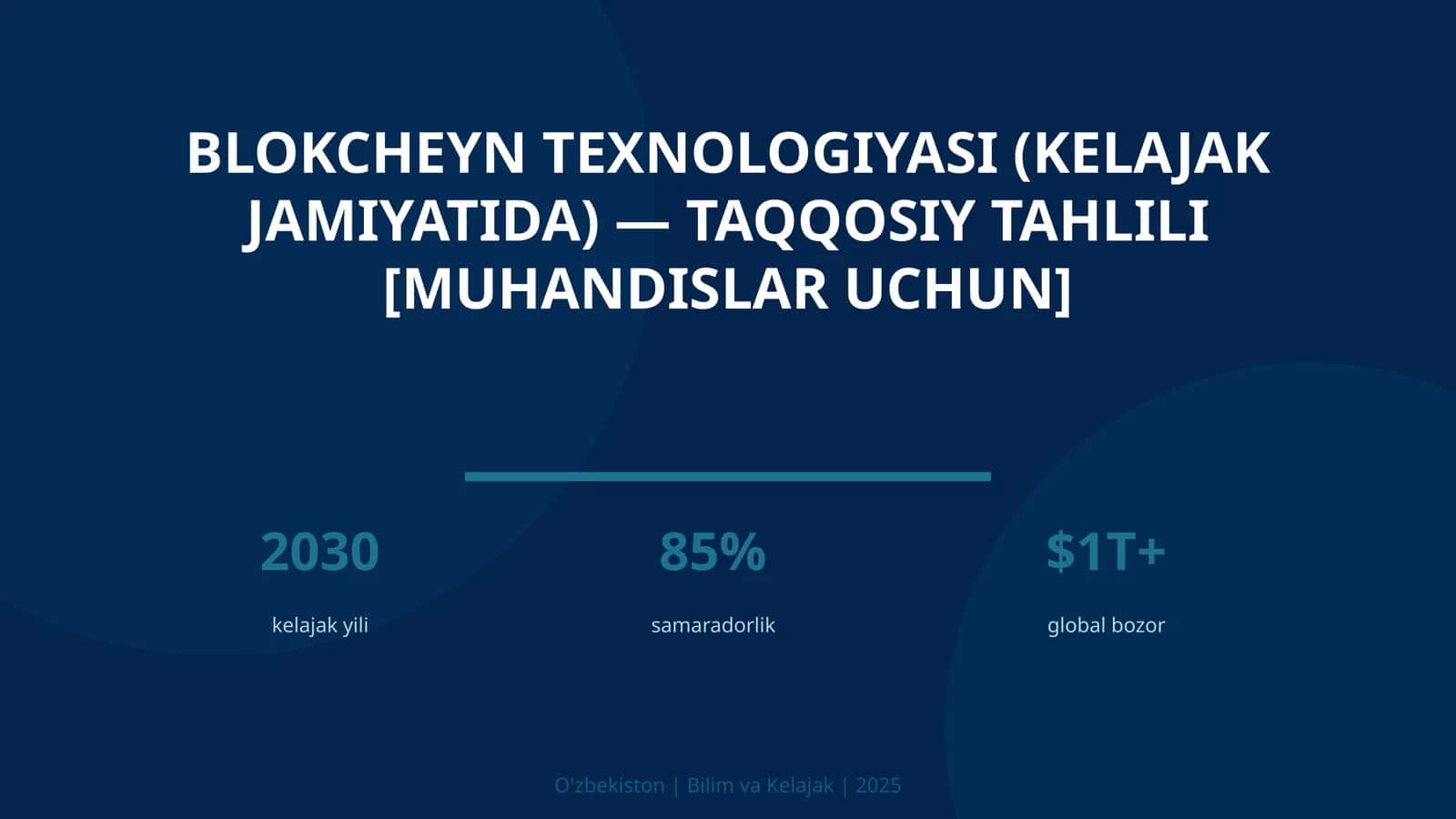 Blokcheyn Texnologiyasi (Kelajak Jamiyatida) — Taqqosiy Tahlili [Muhandislar Uchun] 1