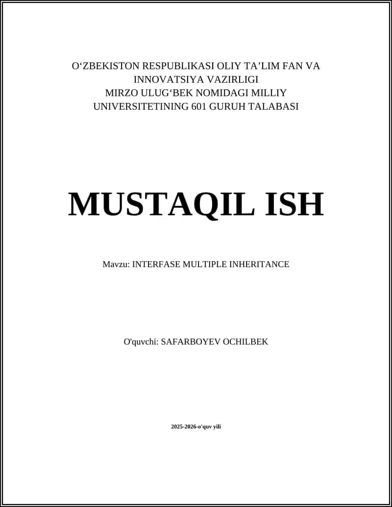 INTERFASE MULTIPLE INHERITANCE 1