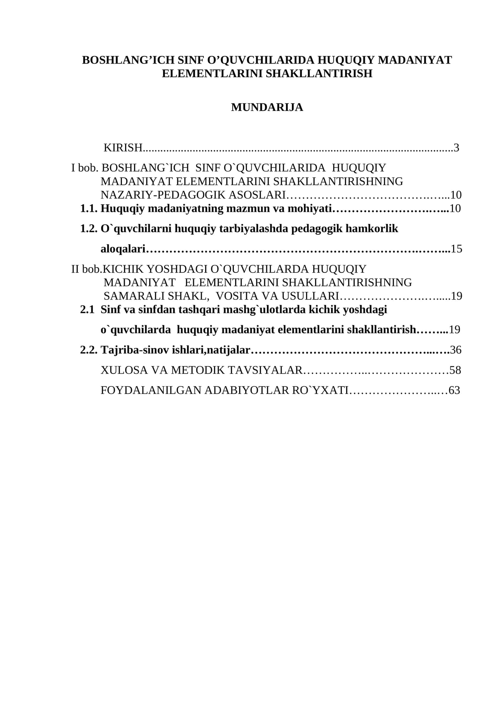 BOSHLANG’ICH SINF O’QUVCHILARIDA HUQUQIY MADANIYAT ELEMENTLARINI SHAKLLANTIRISH 1