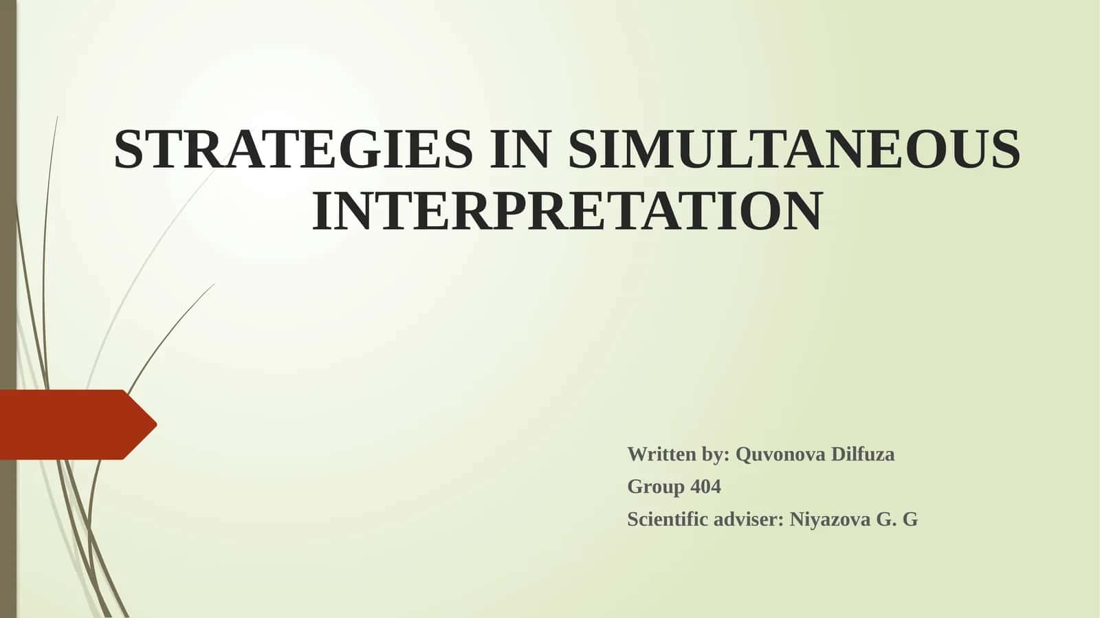 Strategies in simultaneous interpretation 1