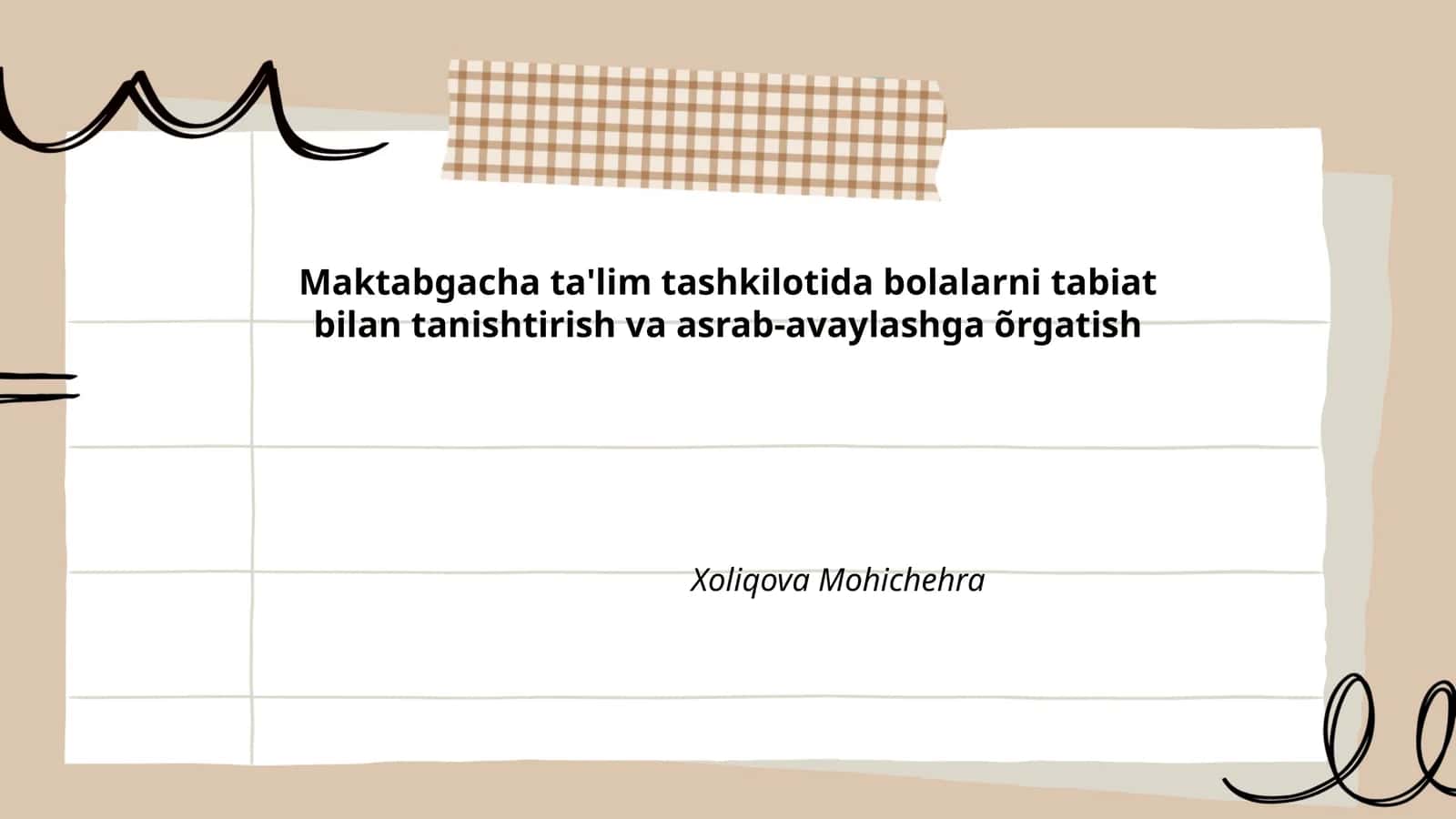 Maktabgacha ta'limda tabiat bilan tanishtirish 1