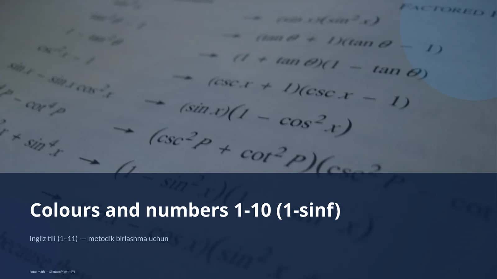 Colours and numbers 1-10 (1-sinf) 1