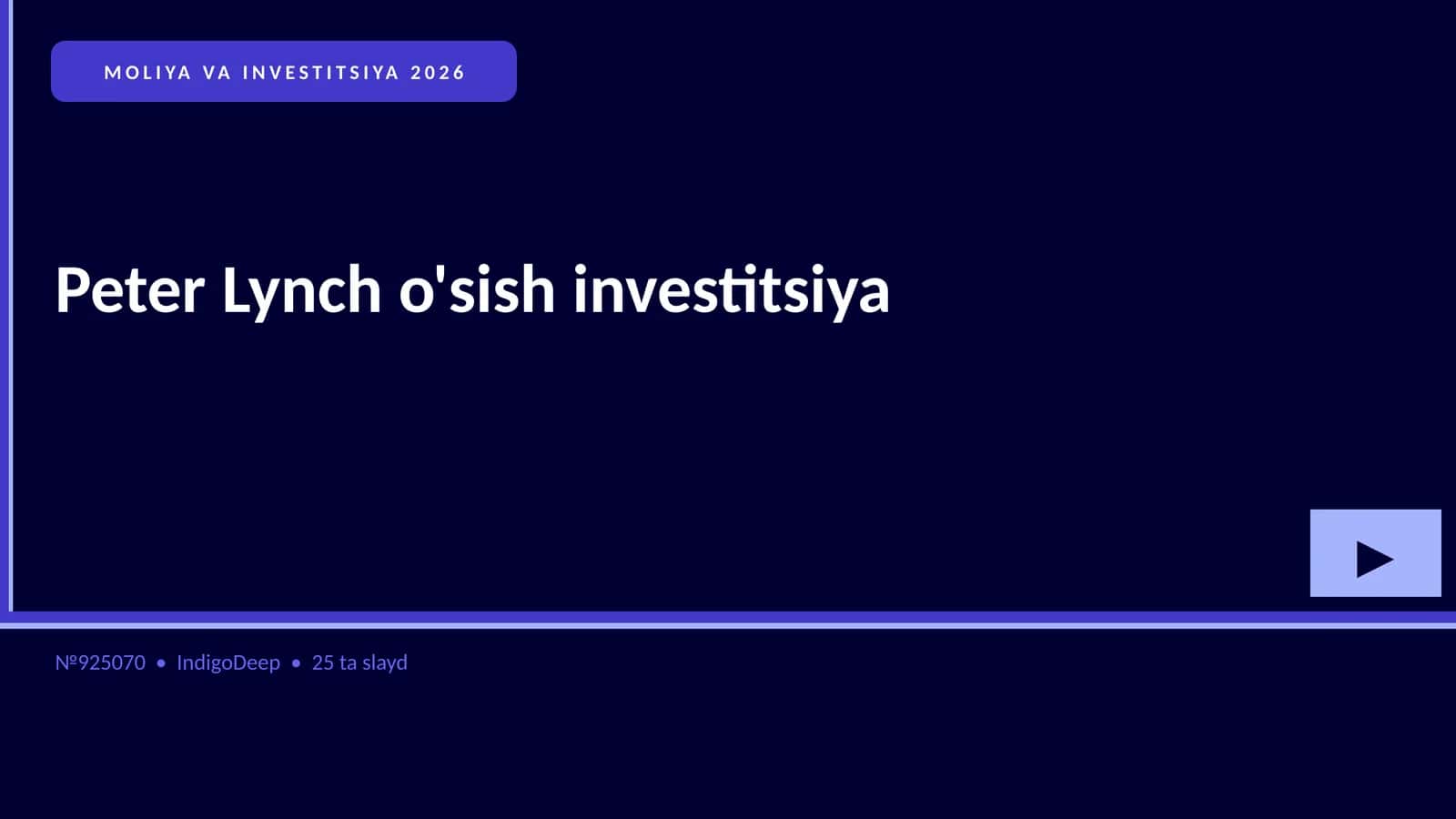 Peter Lynch o'sish investitsiya 1