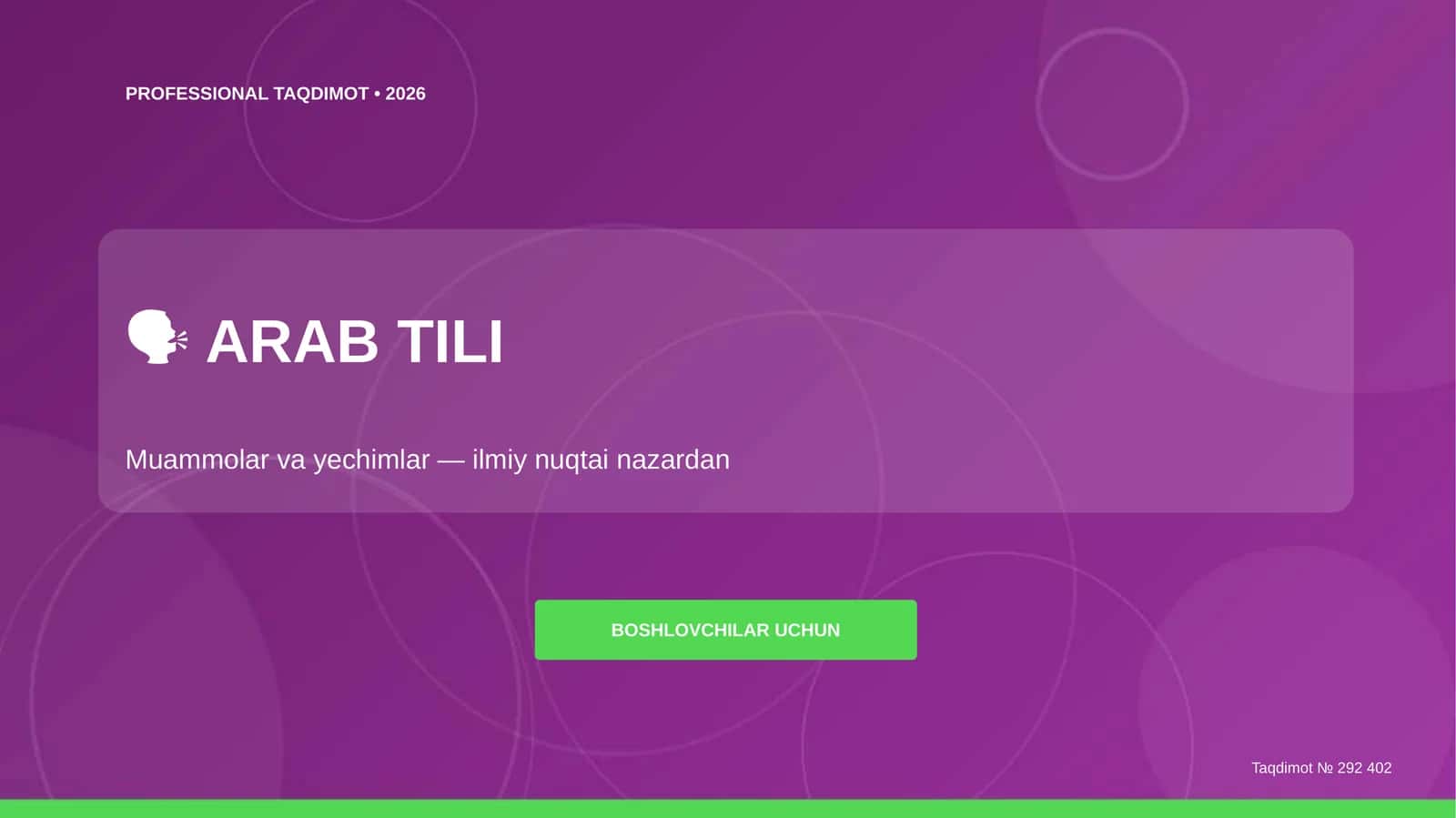 ARAB TILI Muammolar va yechimlar 1