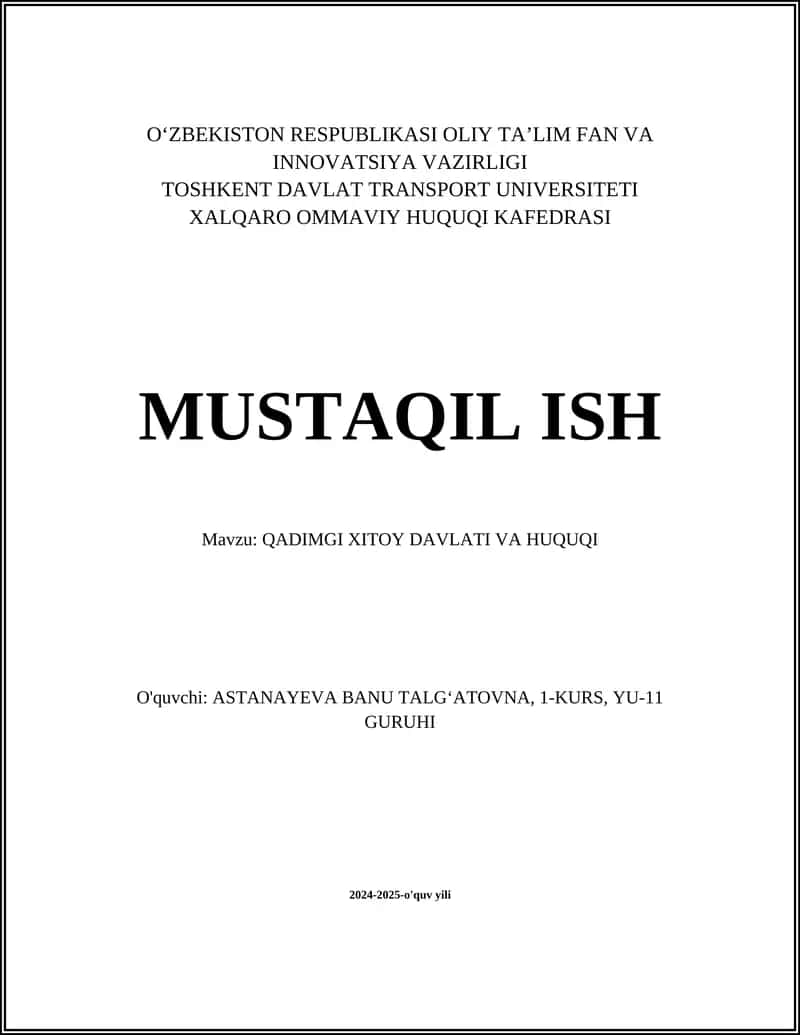 QADIMGI XITOY DAVLATI VA HUQUQI 1