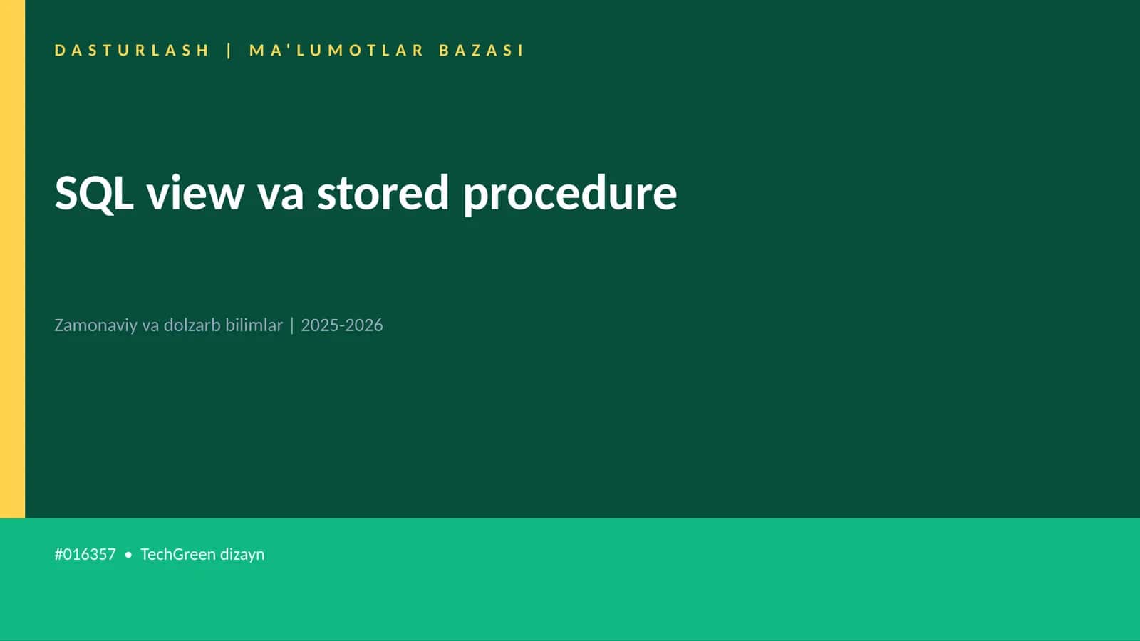 SQL view va stored procedure 1