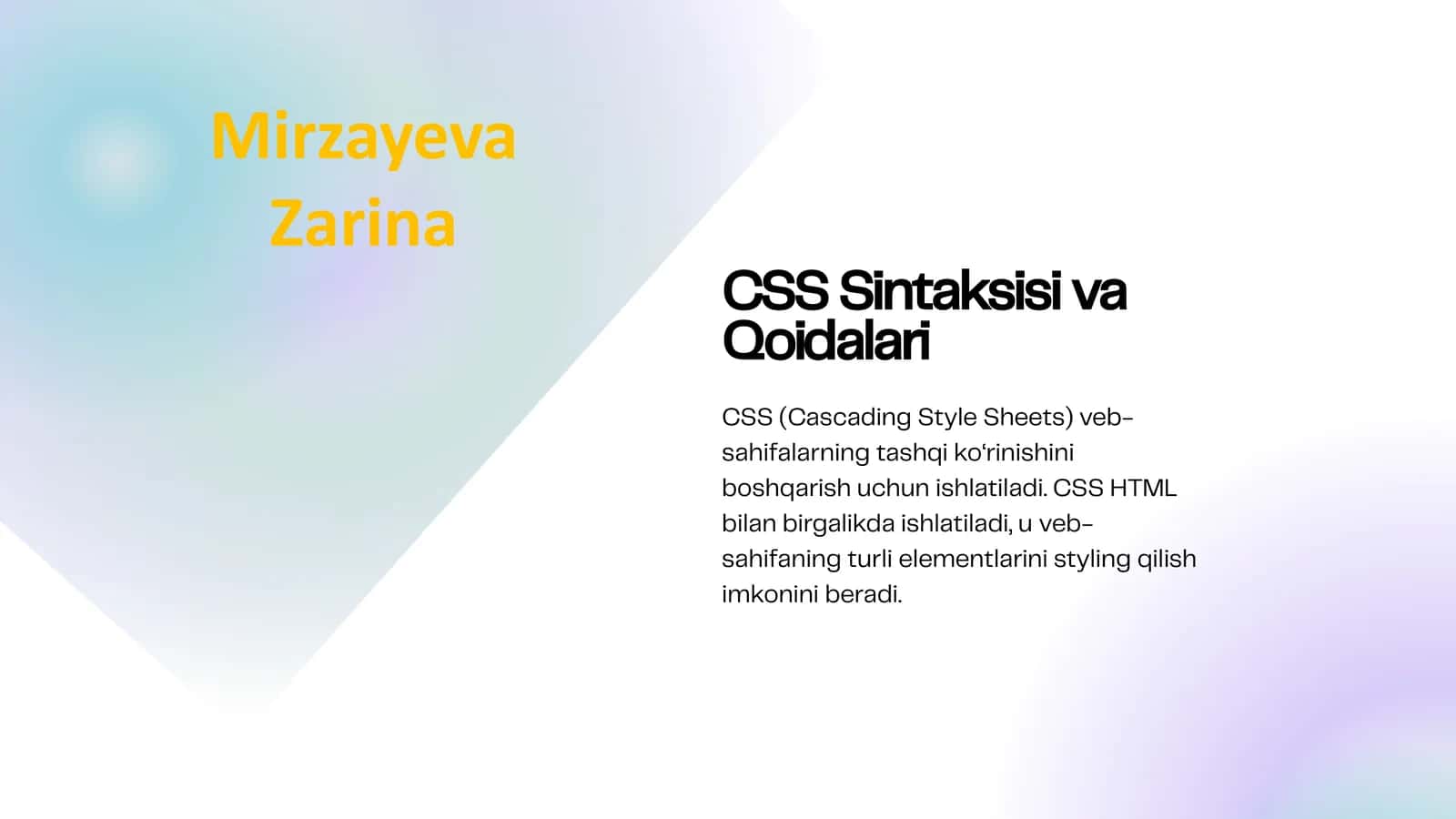 CSS (Cascading Style Sheets) 1