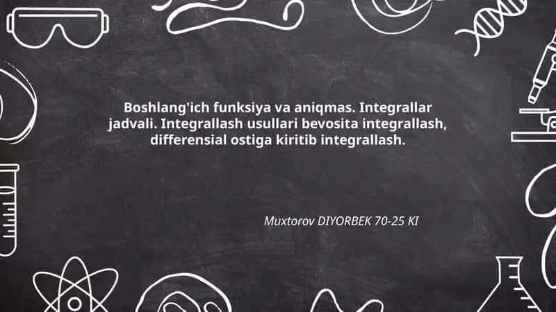 Integrallar jadvali 1