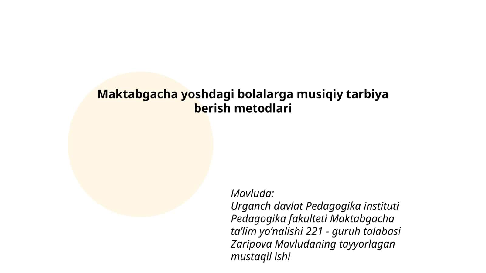 Maktabgacha yoshdagi bolalarga musiqiy tarbiya berish metodlari 1