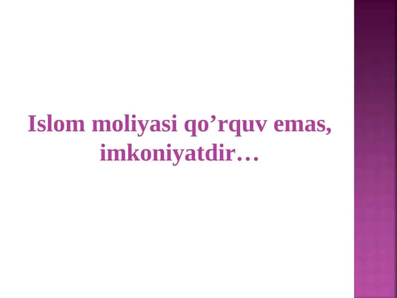 Islom moliyasi 1