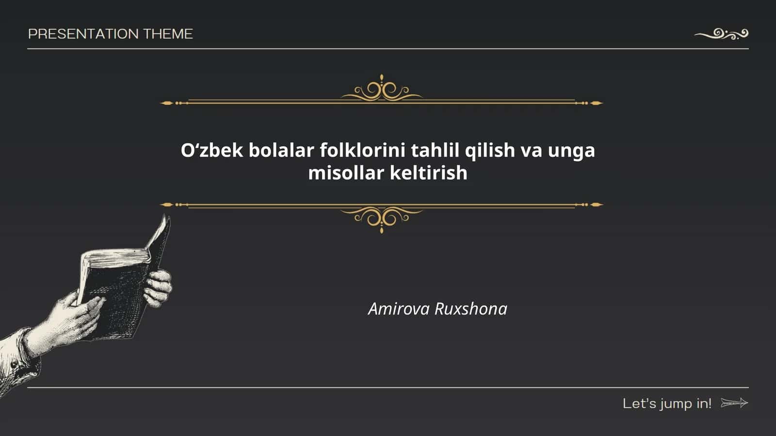 Oʻzbek bolalar folklorini tahlil qilish va unga misollar keltirish 1