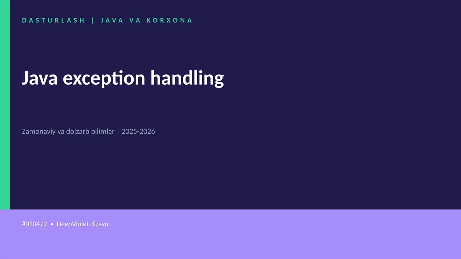 Java exception handling 1