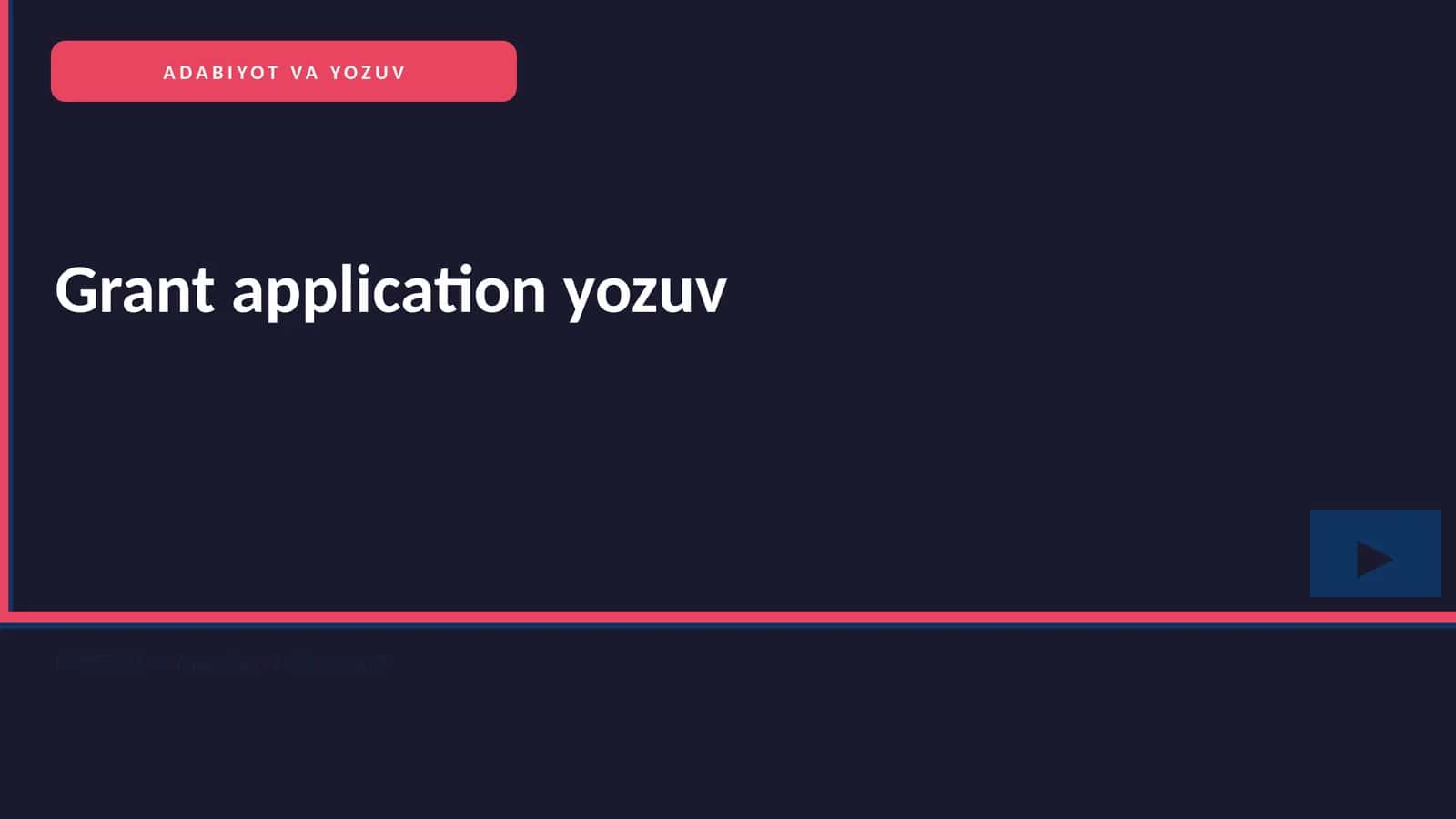 Grant application yozuv 1