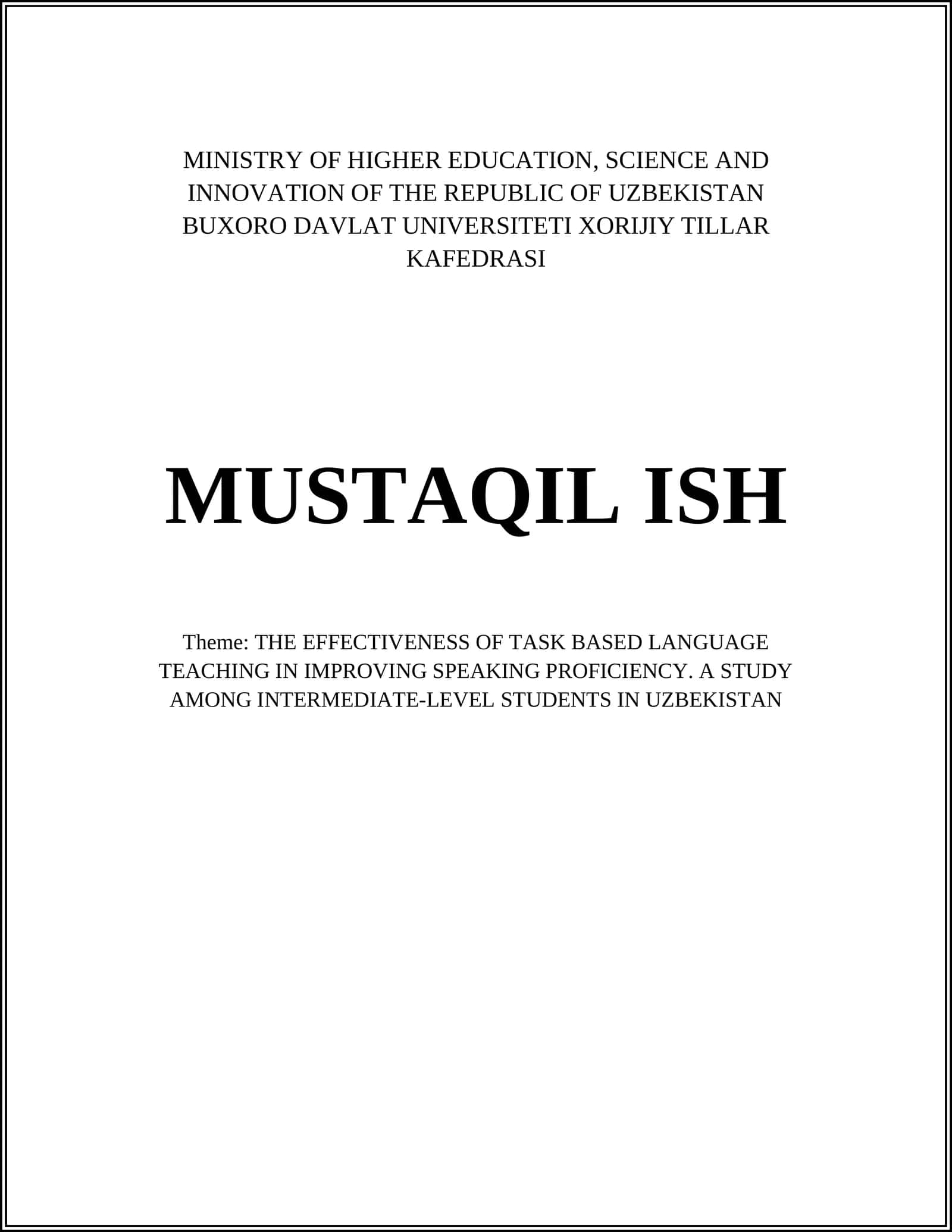 Task-Based Language Teaching (TBLT) 1