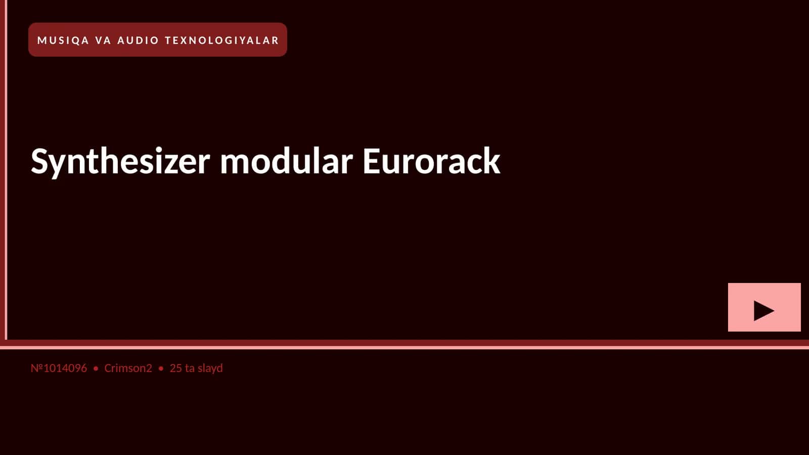 Synthesizer modular Eurorack 1
