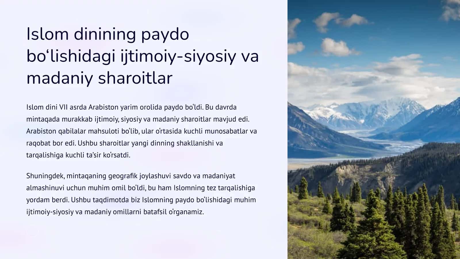 Islom dinining paydo bo‘lishidagi ijtimoiy-siyosiy va madaniy sharoitlar 1