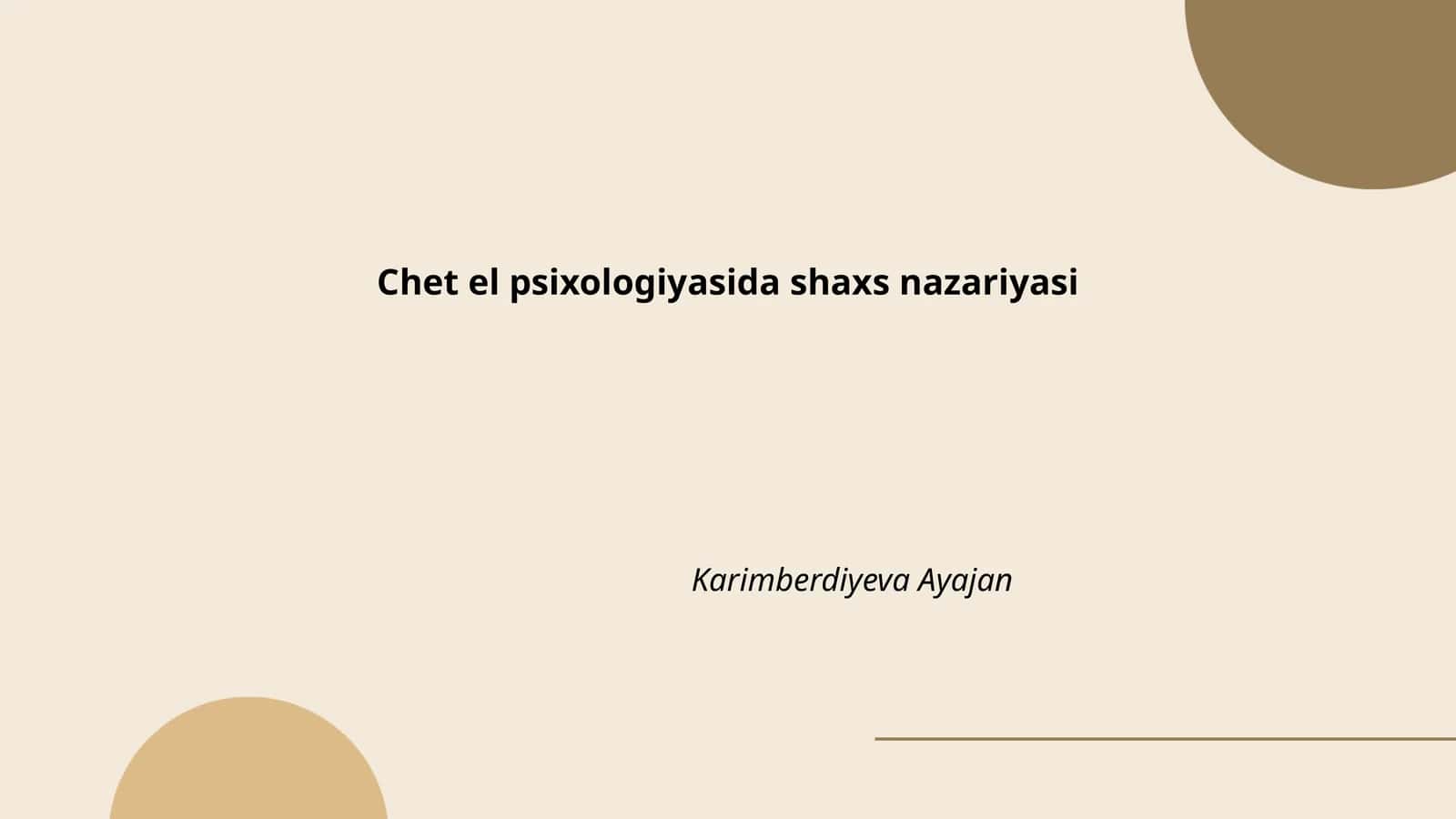 Shaxs rivojlanish bosqichlari 1