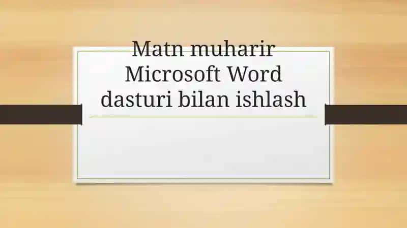 Microsoft Word dasturi 1