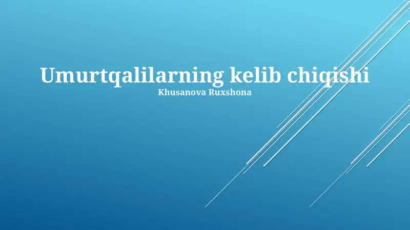 Umurtqalilarning kelib chiqishi 1