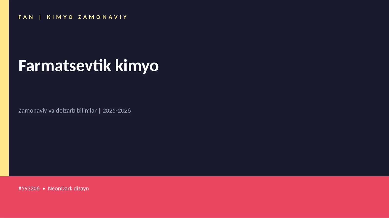 Farmatsevtik kimyo 1