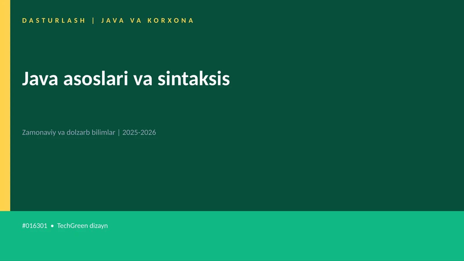 Java asoslari va sintaksis 1