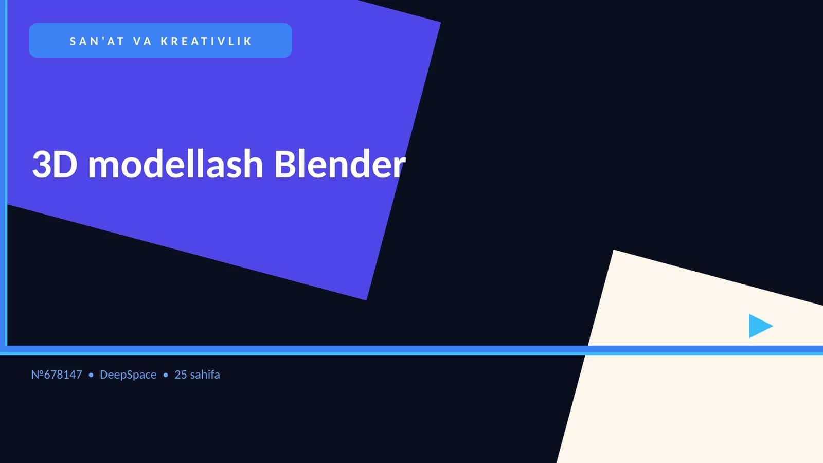 3D modellash Blender 1