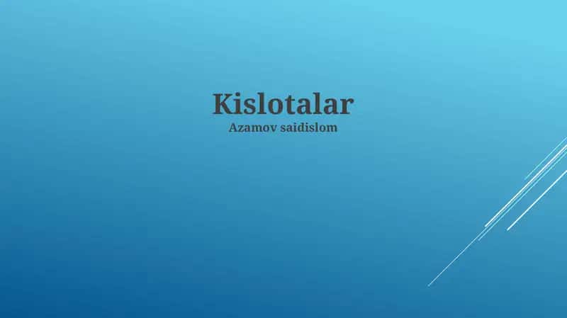 Kislotalar 1