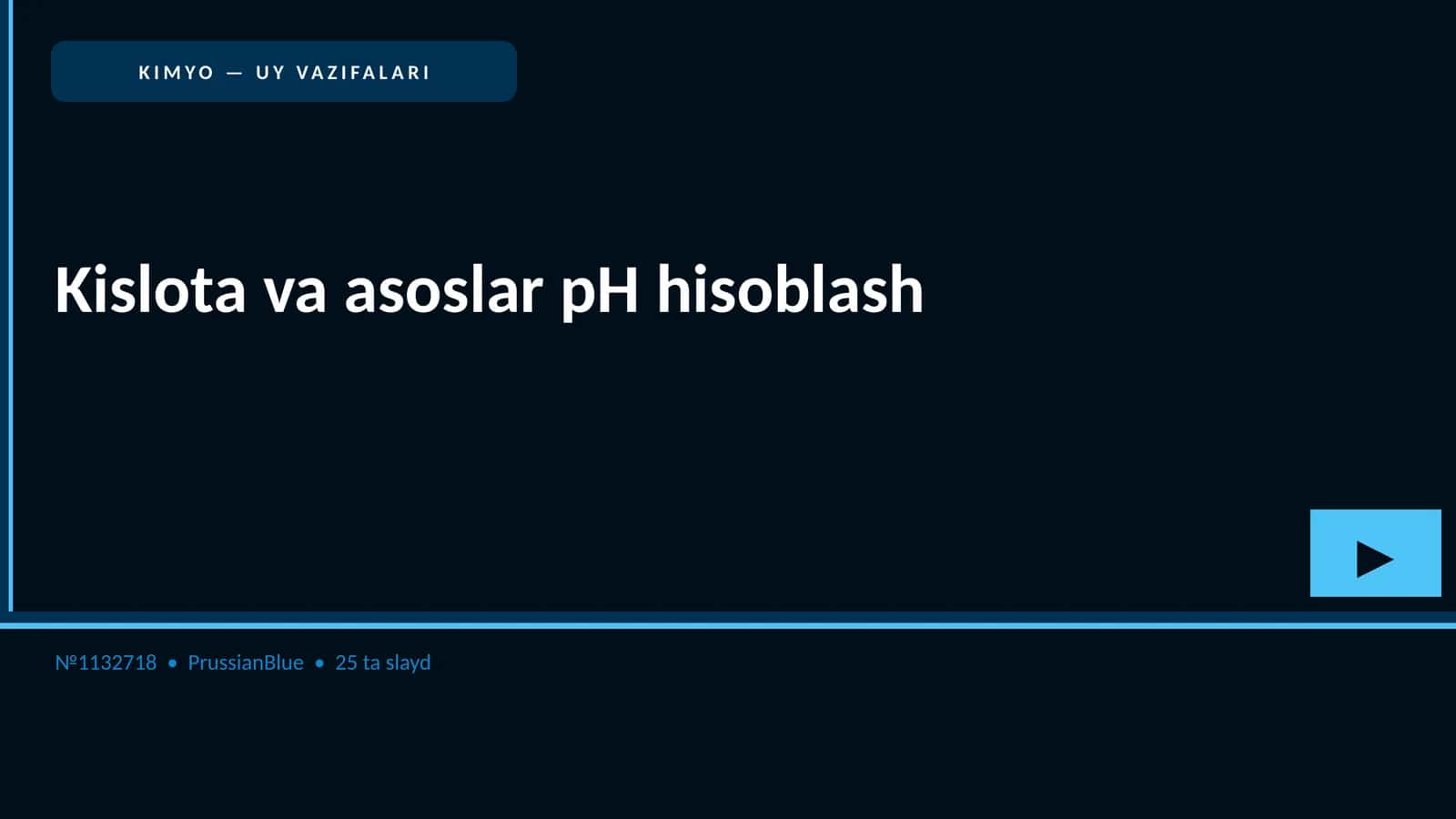 KIMYO — UY VAZIFALARI 1