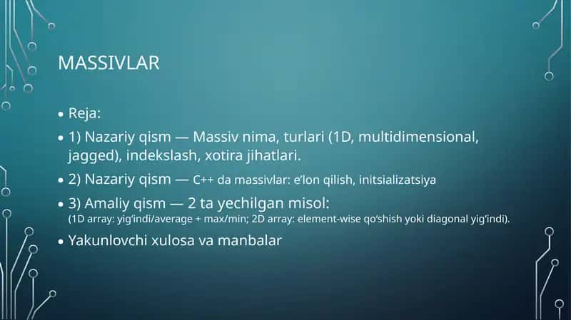 Massivlar 1