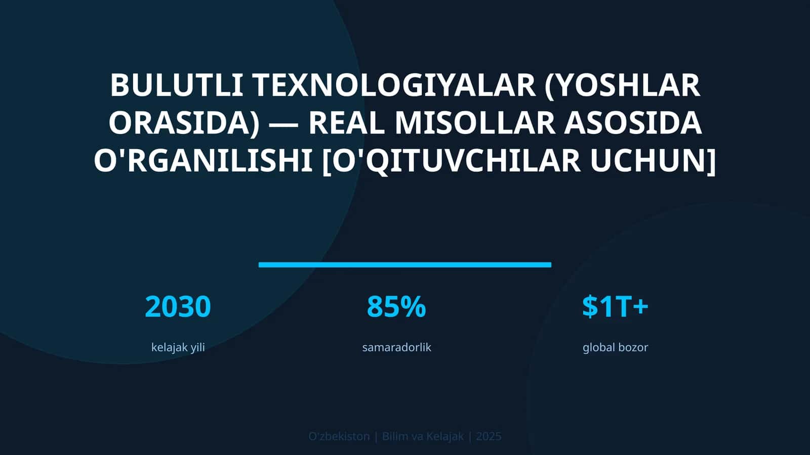 Bulutli texnologiyalar (yoshlar orasida) — real misollar asosida o'rganilishi [o'qituvchilar uchun] 1