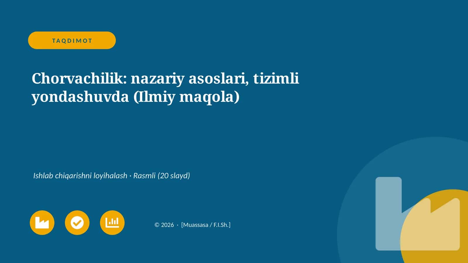 Chorvachilik: nazariy asoslari, tizimli yondashuvda (Ilmiy maqola) 1