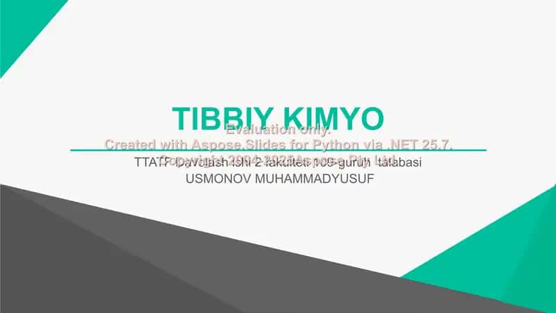 TIBBIY KIMYO 1