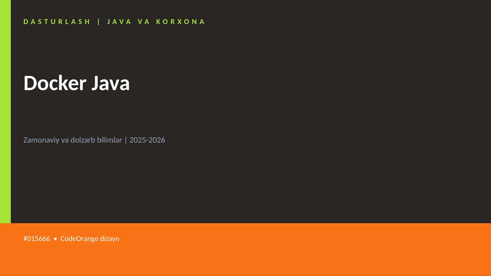 DASTURLASH | JAVA VA KORXONA 1