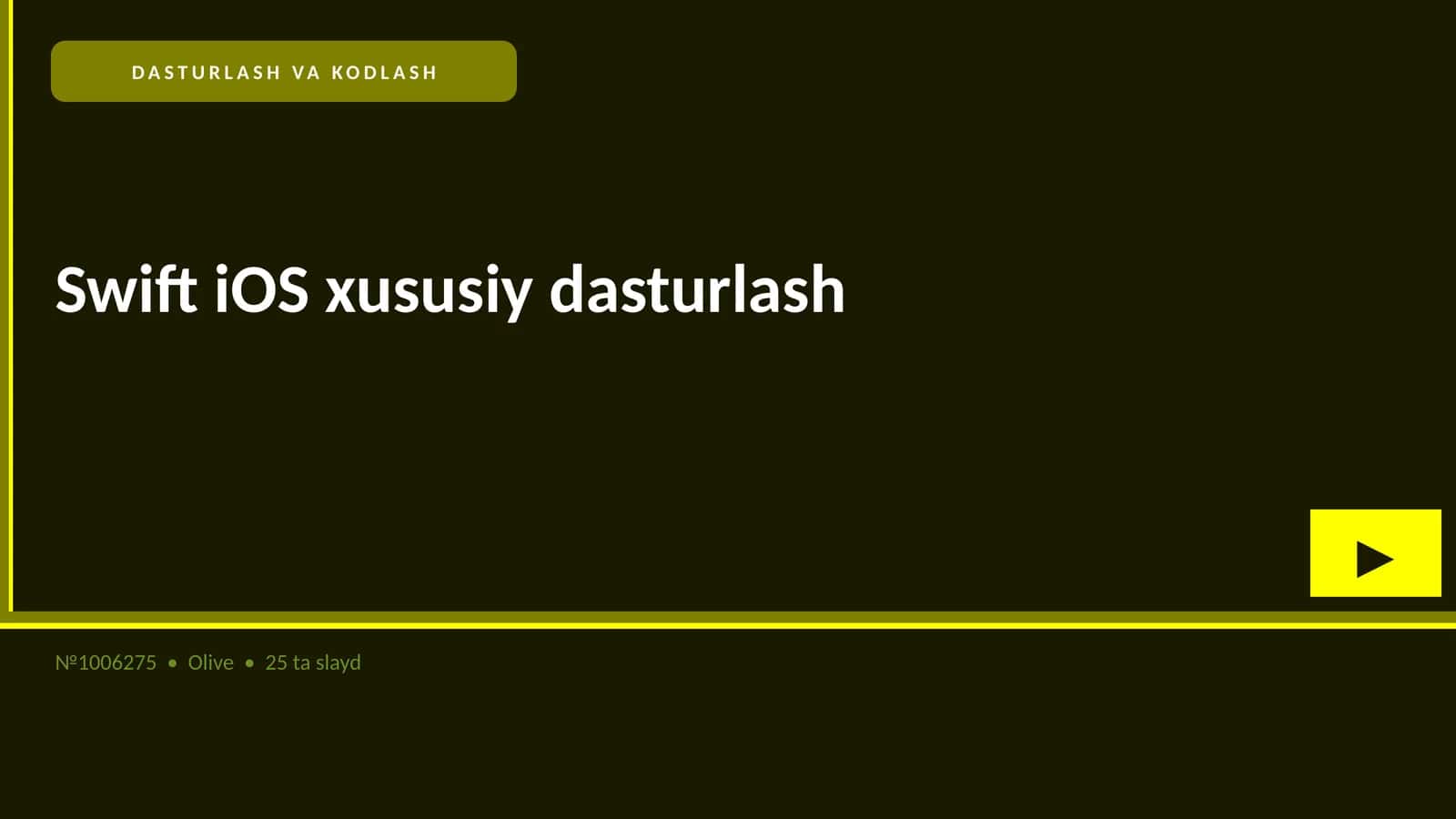 Swift iOS xususiy dasturlash 1