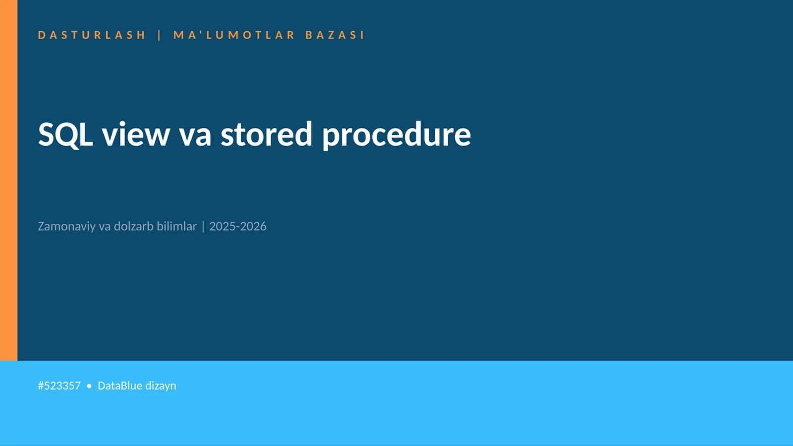 SQL view va stored procedure 1