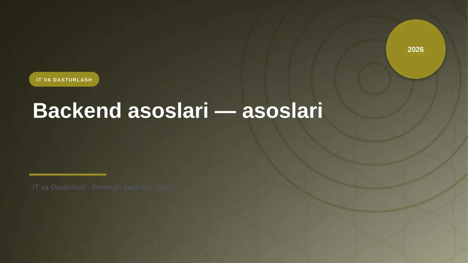 Backend asoslari — asoslari 1