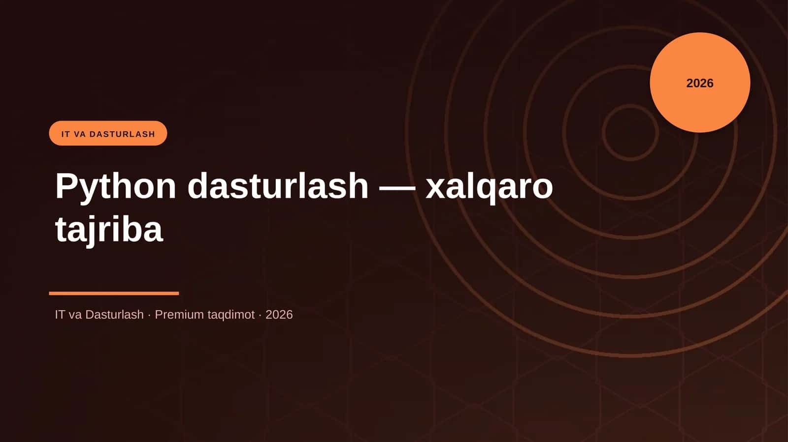 Python dasturlash — xalqaro tajriba 1