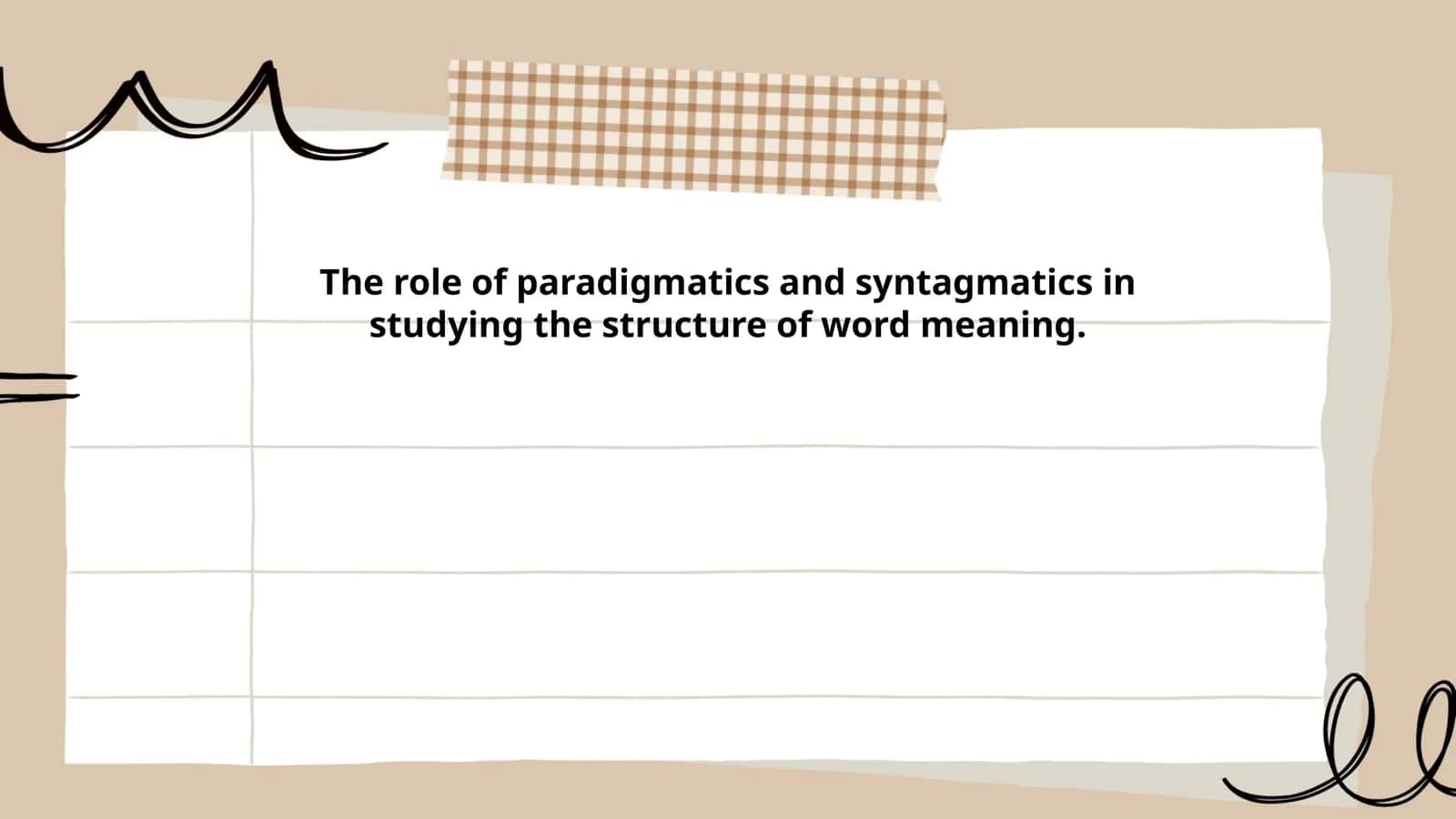 Paradigmatic Relations in Lexical Semantics 1