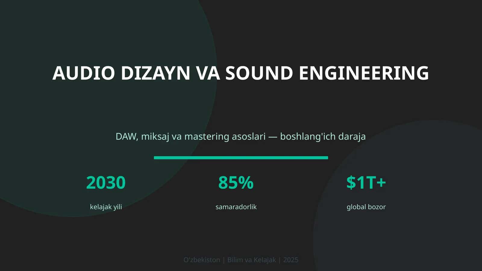 Audio dizayn va sound engineering 1