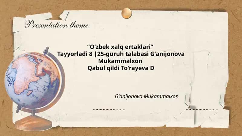 Oʻzbek xalq ertaklari 1