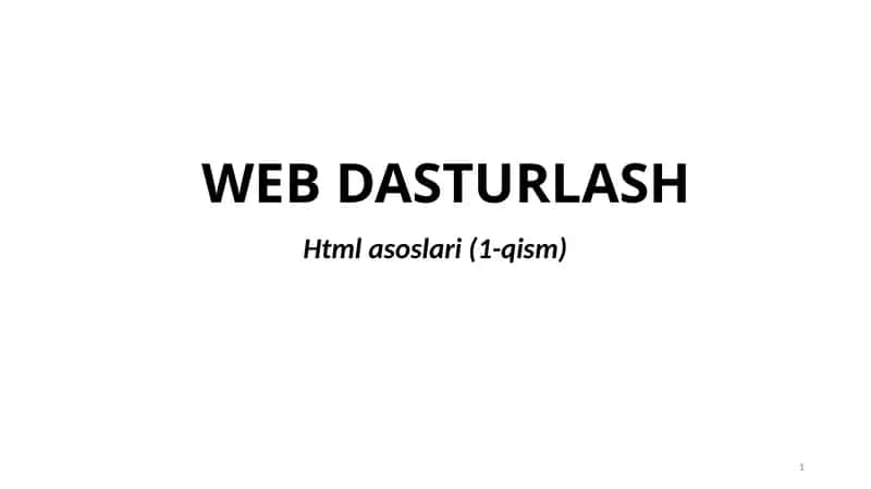 WEB DASTURLASH 1