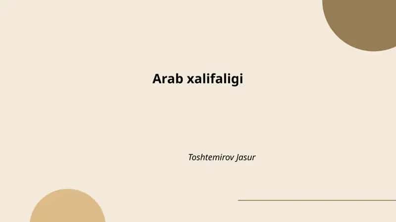 Arab xalifaligi 1