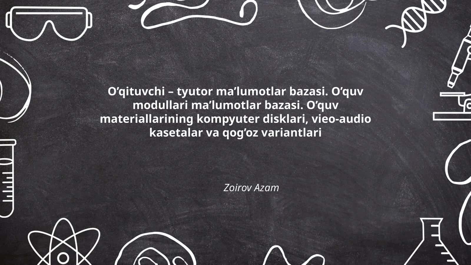 O’qituvchi – tyutor ma’lumotlar bazasi 1