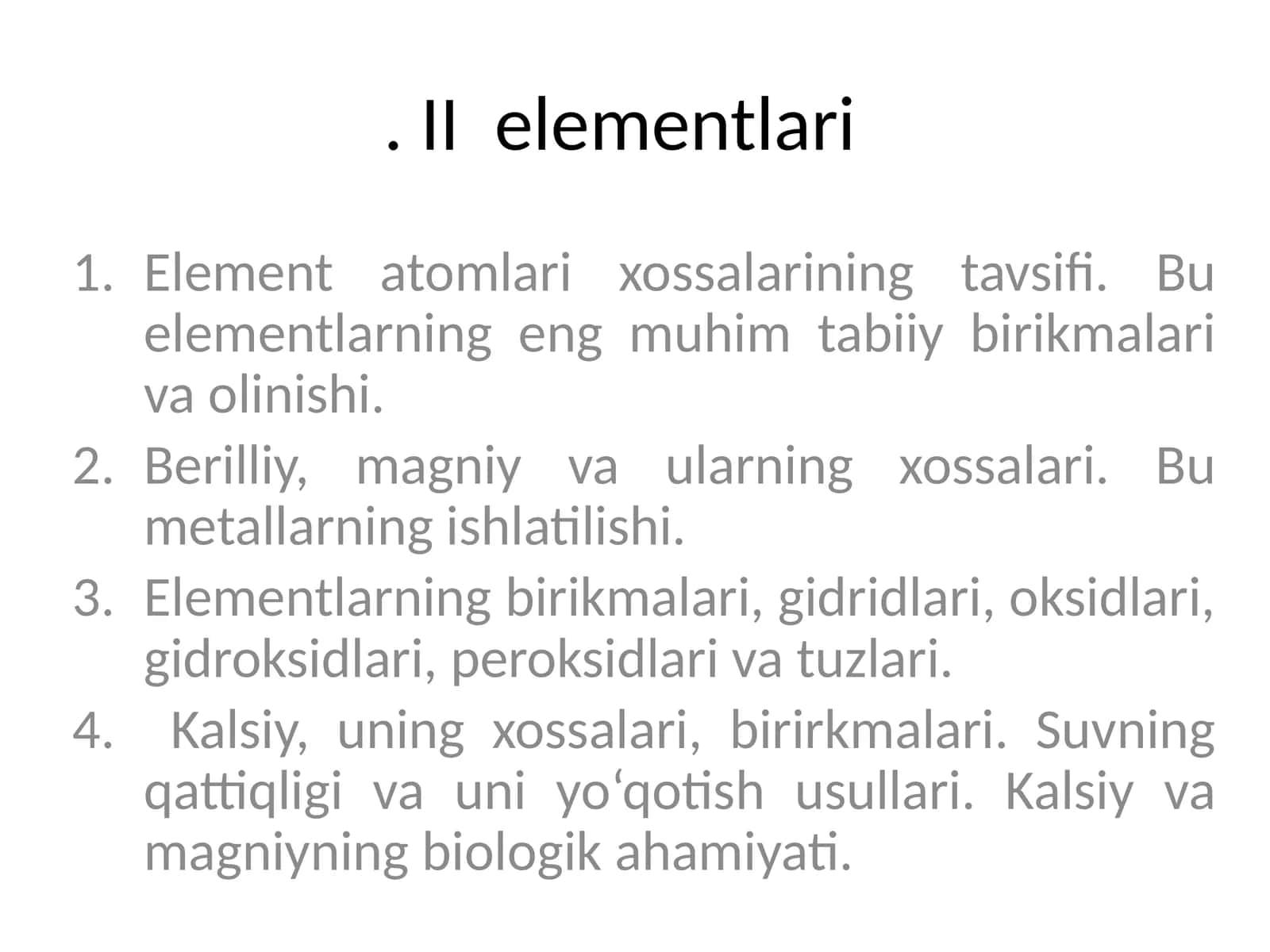 Element atomlari va ularning xossalari 1