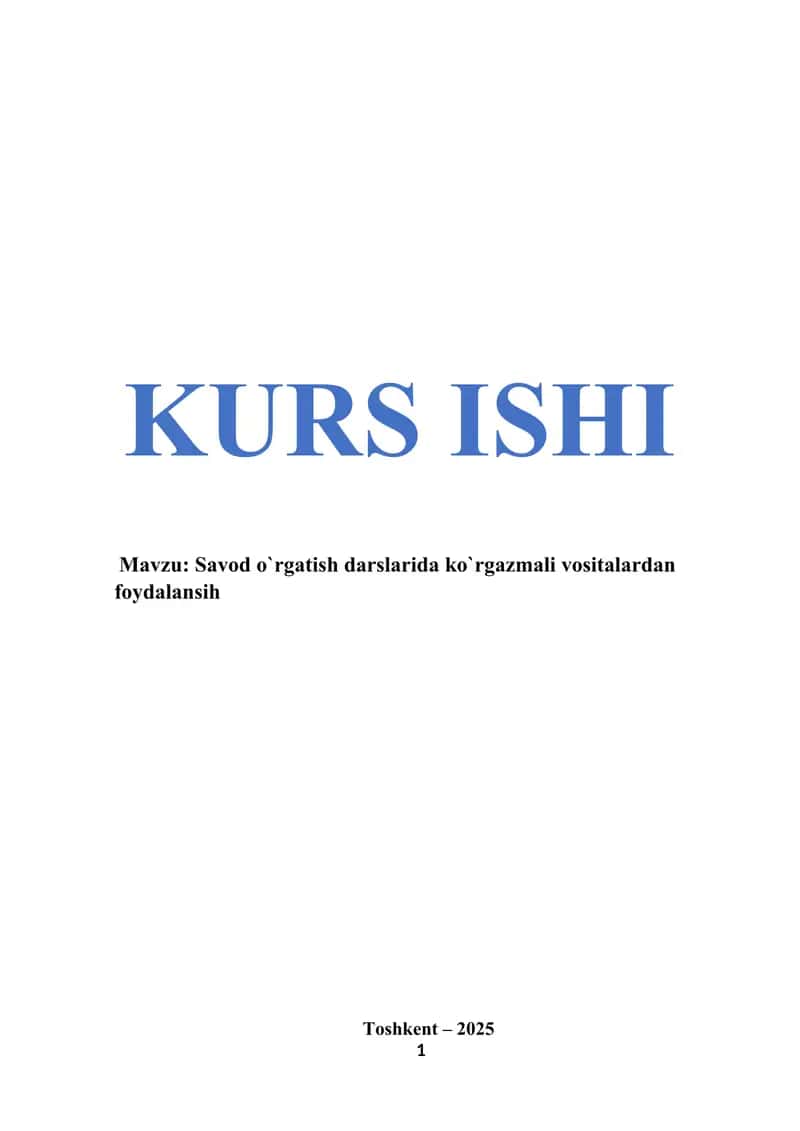 Savod o`rgatish darslarida ko`rgazmali vositalardan foydalansih 1