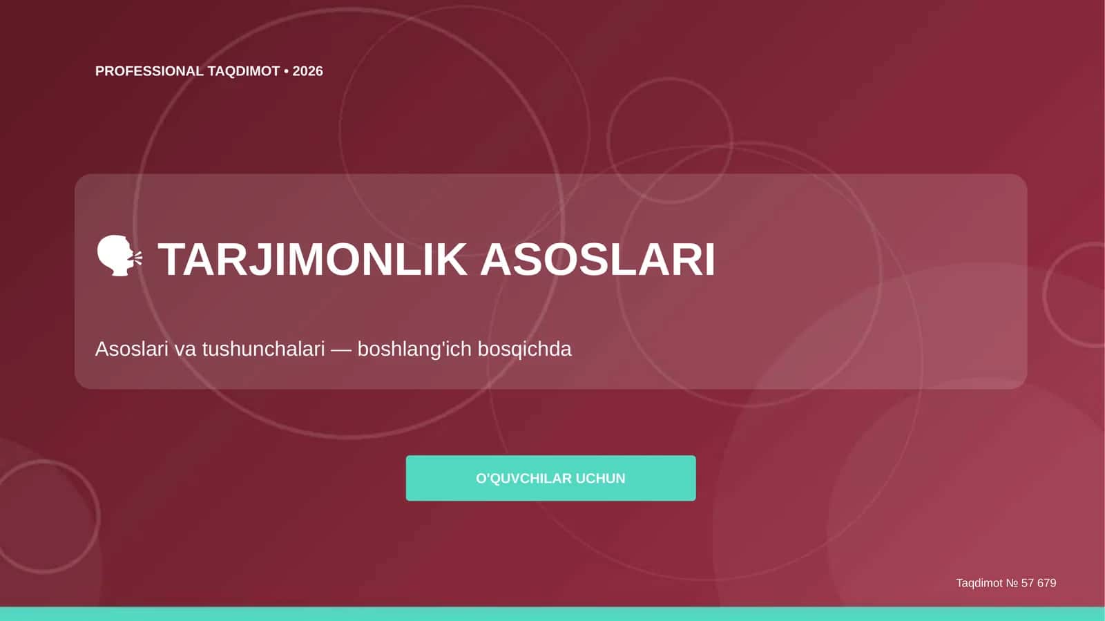 TARJIMONLIK ASOSLARI 1