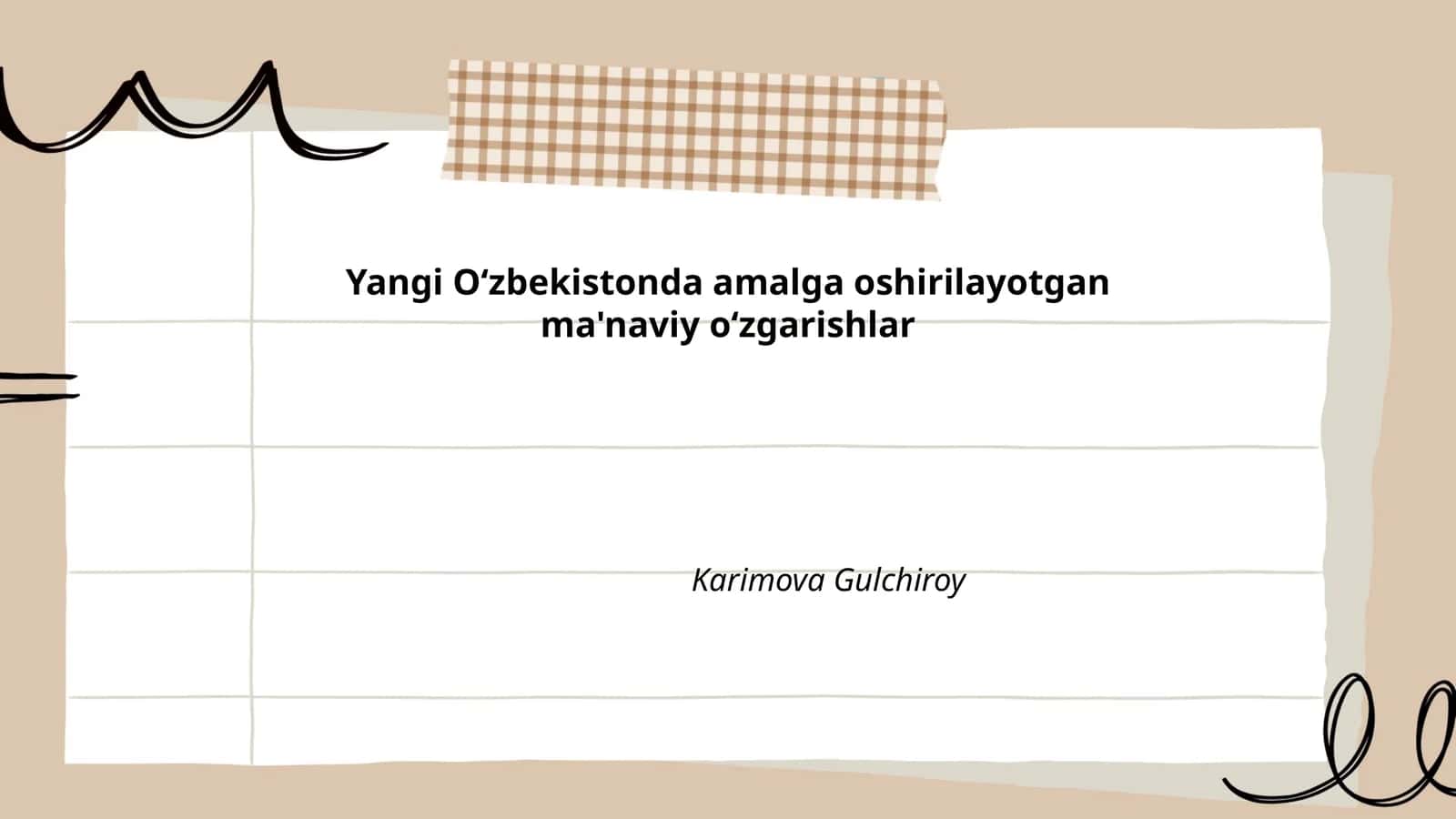Yangi Oʻzbekistonda amalga oshirilayotgan ma'naviy oʻzgarishlar 1